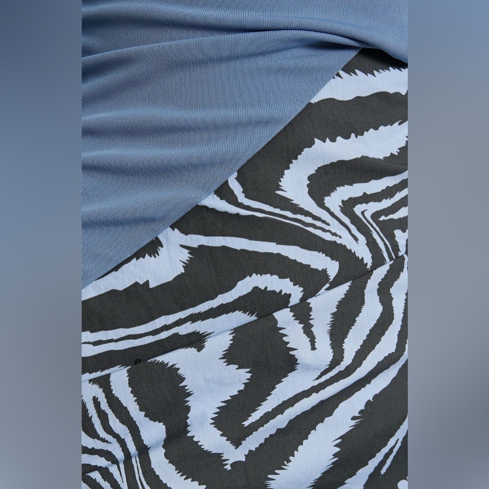 GANNI x AHLUWALIA Ruched Patchwork Cotton Poplin Mesh Midi Dress Size 38 (6) - Picture 4 of 12